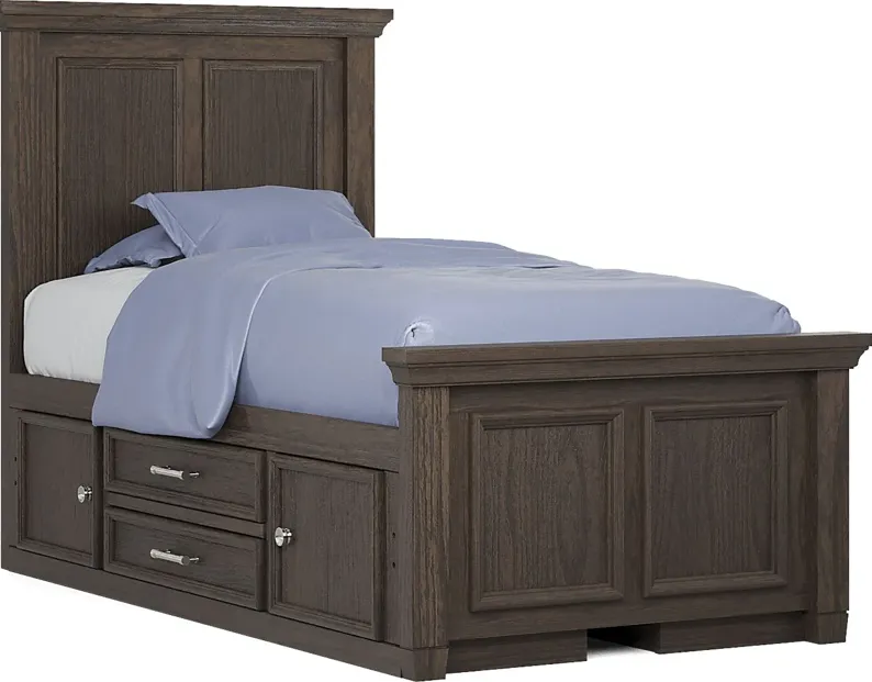 Kids Canyon Lake Java 3 Pc Twin Panel Bed with 2 Storage Side Rails