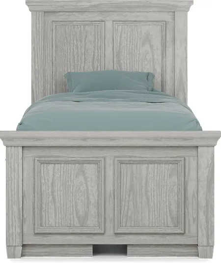 Kids Canyon Lake Ash Gray 3 Pc Twin Panel Bed with 2 Storage Side Rails