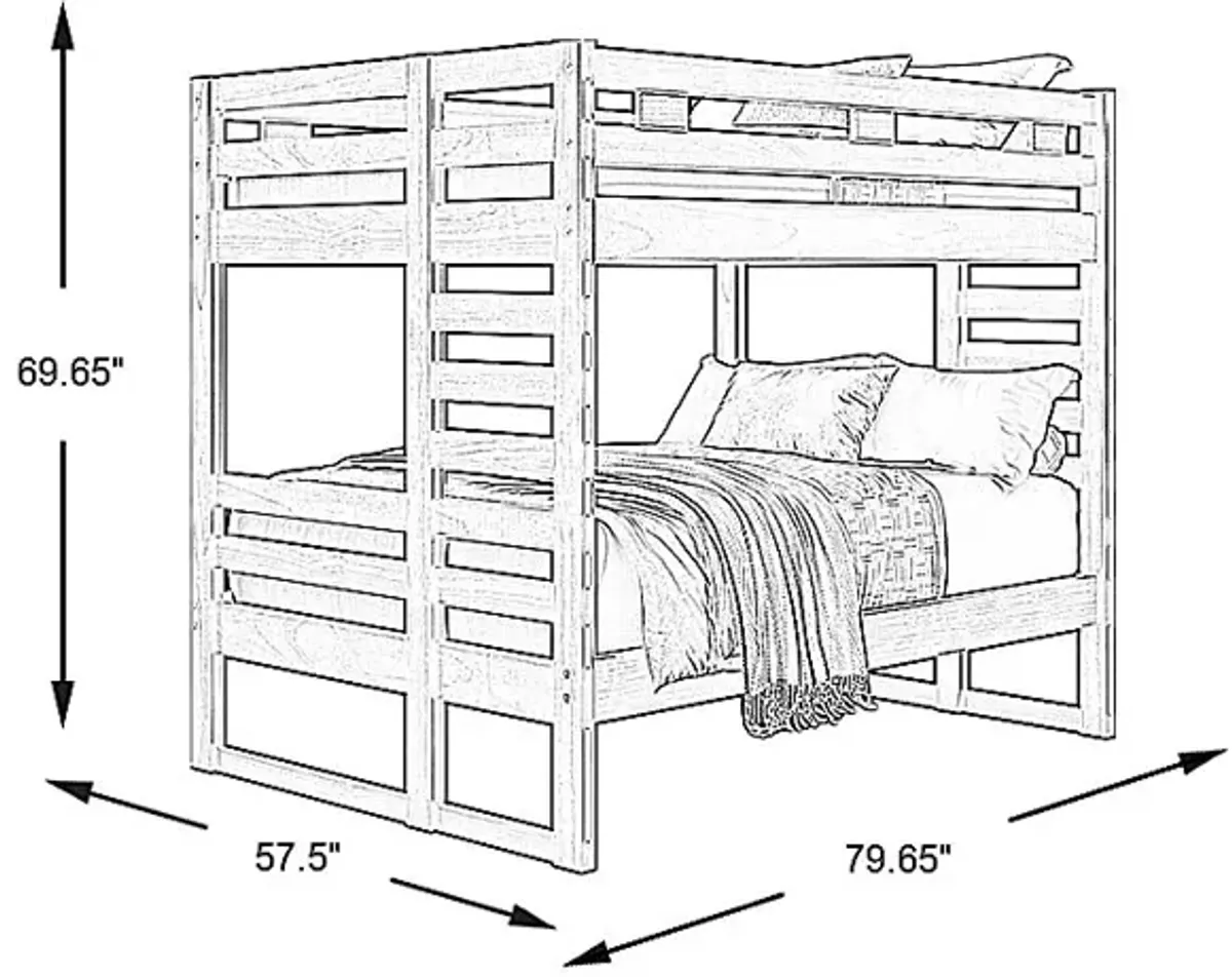 Kids Creekside 2.0 Charcoal Full/Full Bunk Bed