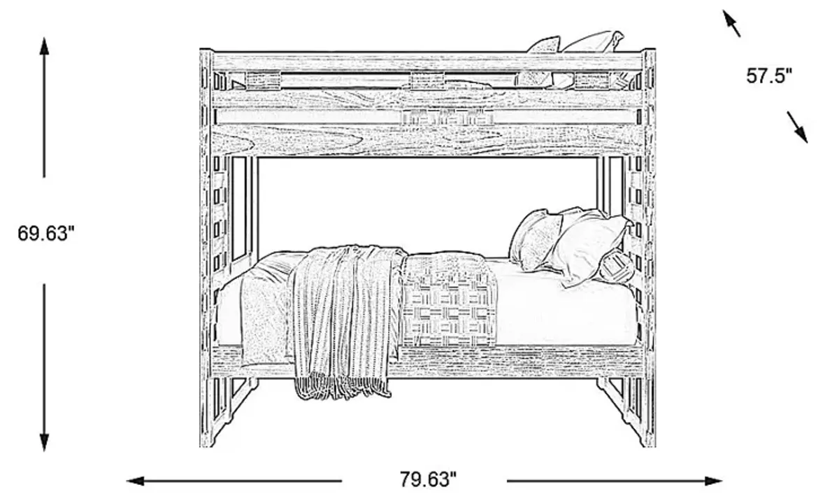 Kids Creekside 2.0 Chestnut Full/Full Bunk Bed