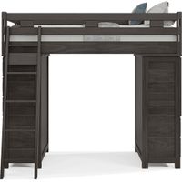 Kids Creekside 2.0 Charcoal Twin Loft with 2 Loft Chests