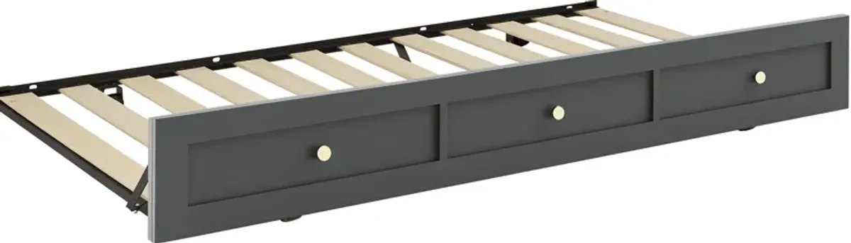 Kids Modern Colors Iron Ore Twin Trundle