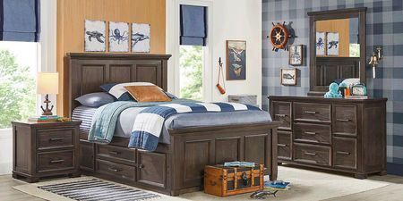 Kids Canyon Lake Java 3 Pc Full Panel Bed with Storage Side Rail
