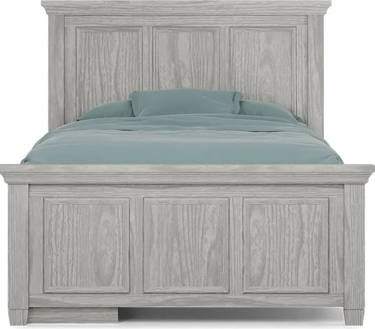 Kids Canyon Lake Ash Gray 3 Pc Full Panel Bed with Storage Side Rail