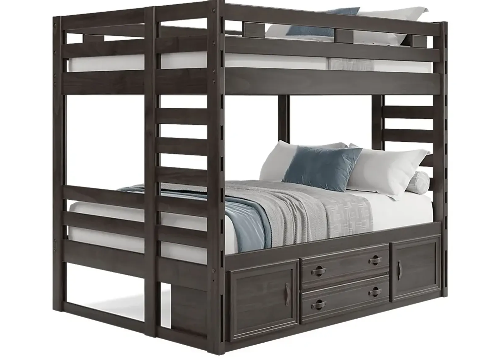 Kids Creekside 2.0 Charcoal Full/Full Bunk Bed with Storage Side Rail