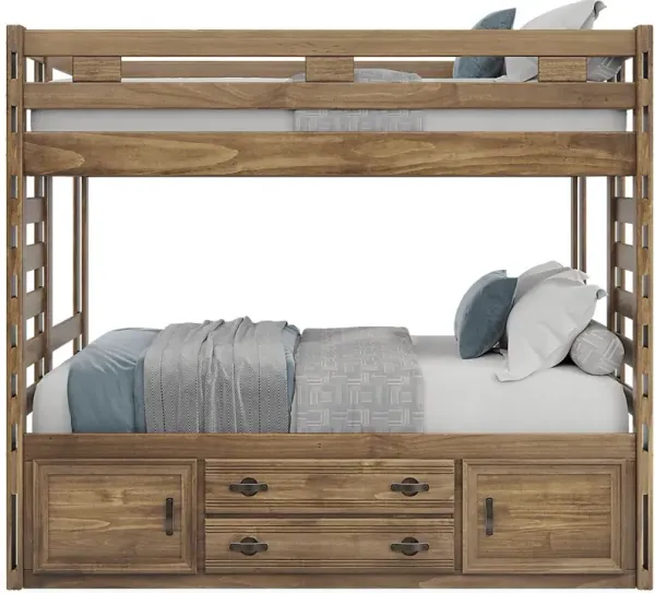 Kids Creekside 2.0 Chestnut Full/Full Bunk Bed with Storage Side Rail