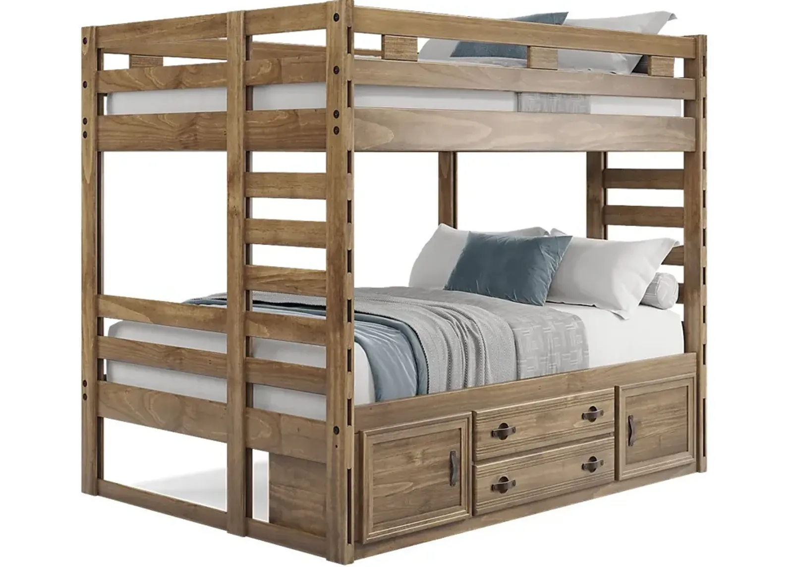 Kids Creekside 2.0 Chestnut Full/Full Bunk Bed with Storage Side Rail