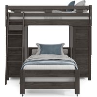 Kids Creekside 2.0 Charcoal Twin/Twin Loft with 2 Loft Chests
