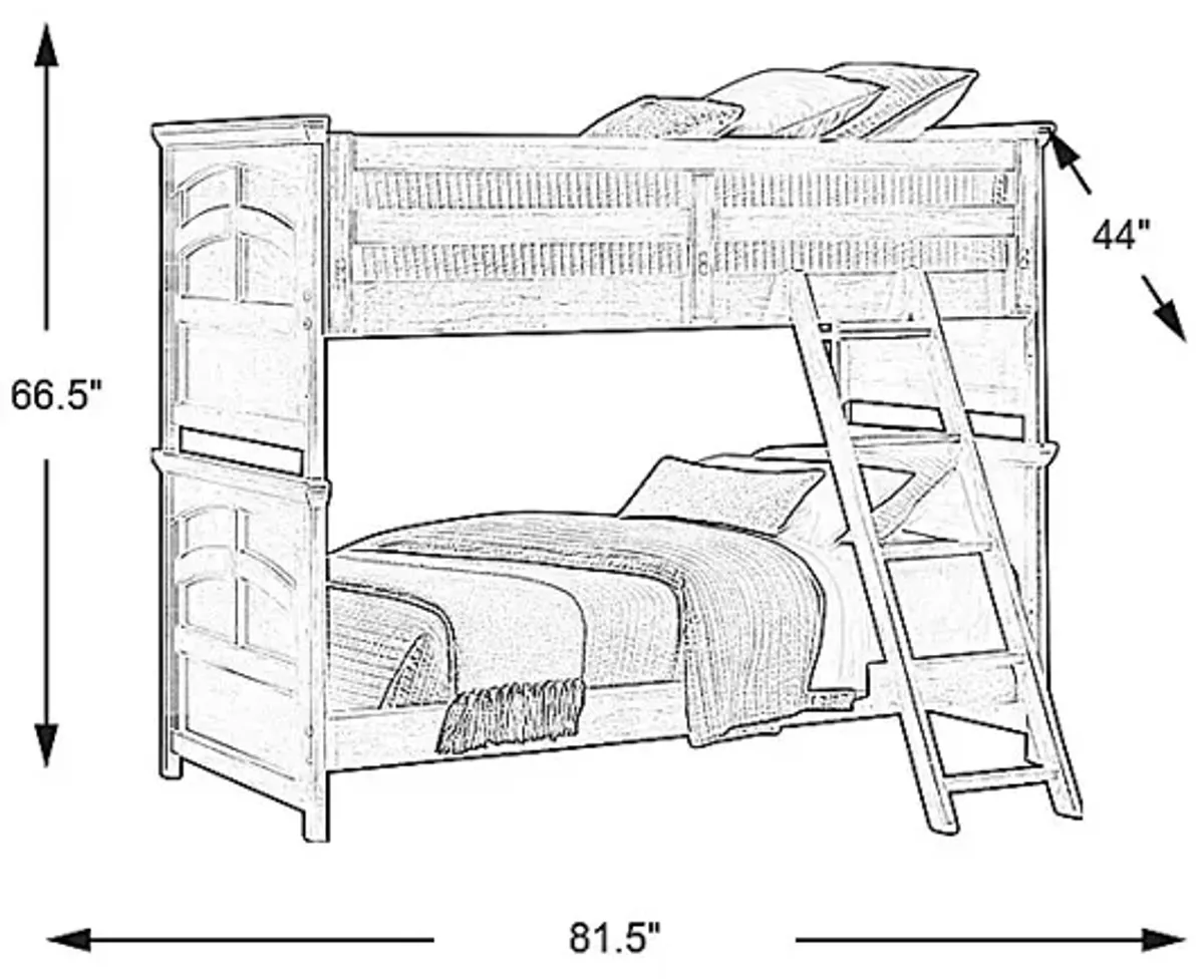 Santa Cruz Gray Twin/Twin Bunk Bed