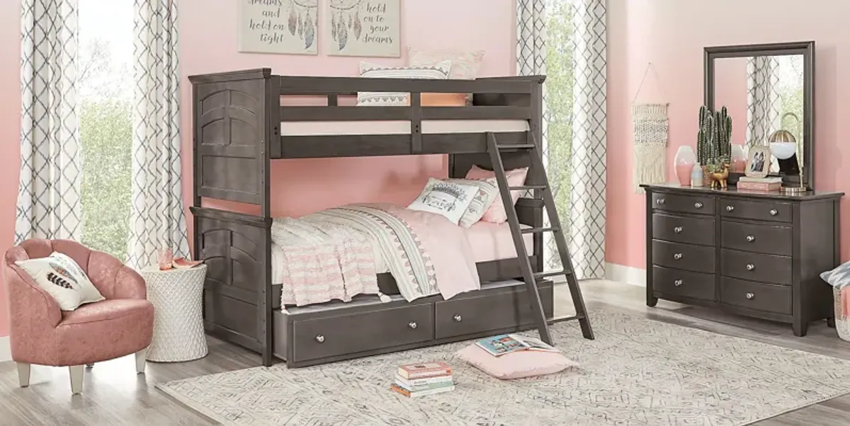 Santa Cruz Gray Twin/Twin Bunk Bed