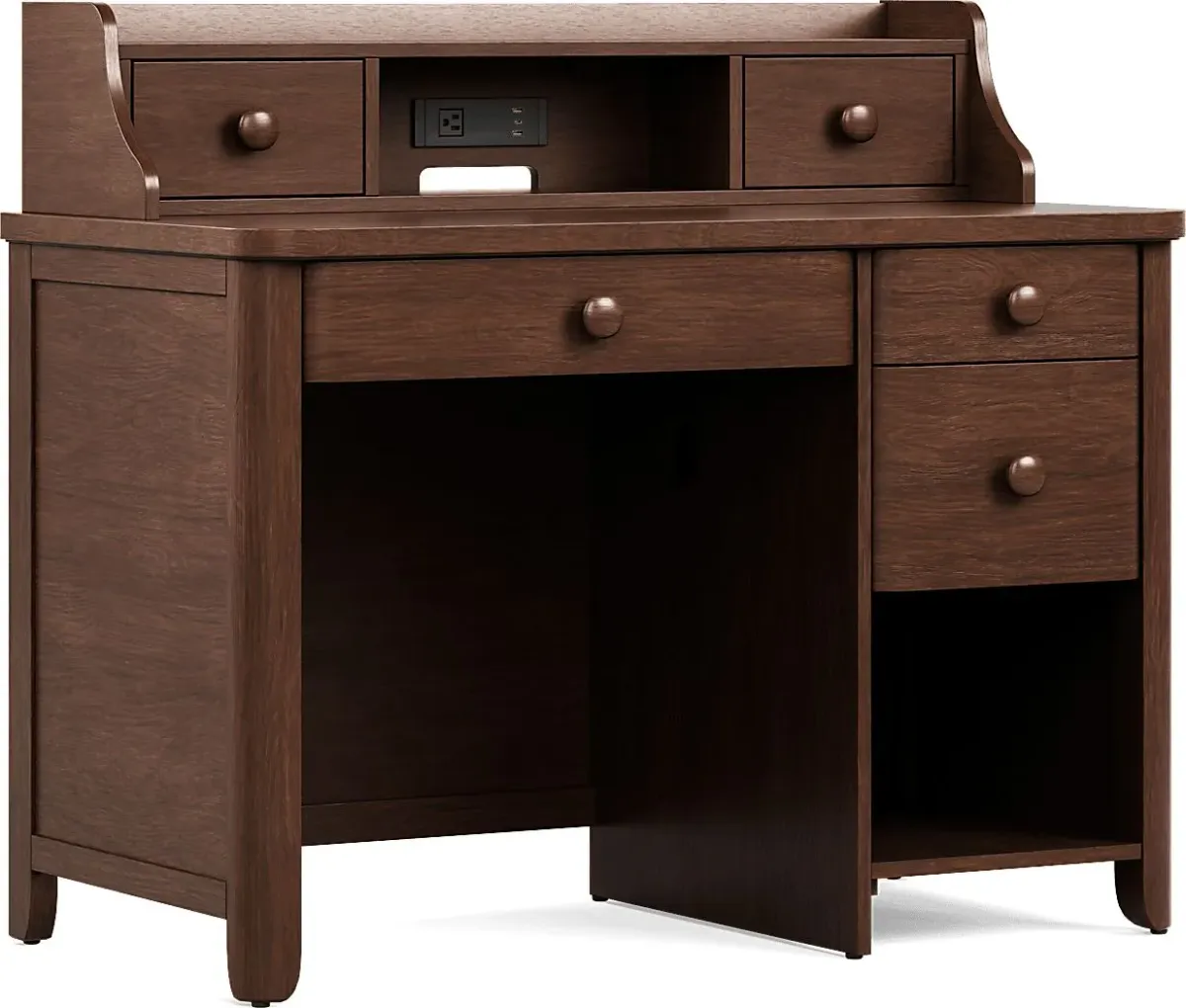 Kids South Bend Brown Cherry Desk and Hutch