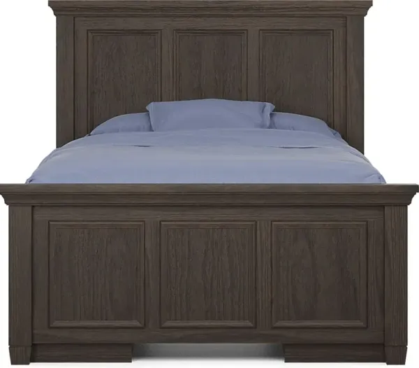 Kids Canyon Lake Java Full Panel Bed with 2 Storage Side Rails