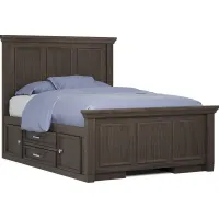 Kids Canyon Lake Java 3 Pc Full Panel Bed with 2 Storage Side Rails