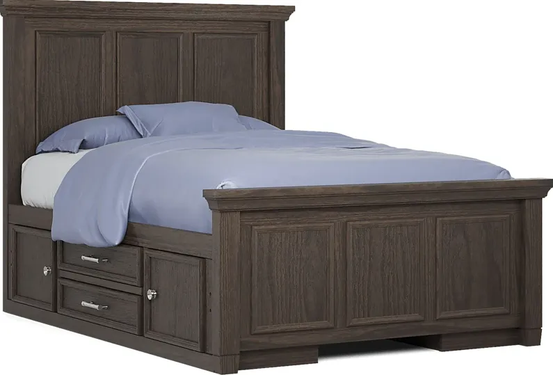Kids Canyon Lake Java 3 Pc Full Panel Bed with 2 Storage Side Rails