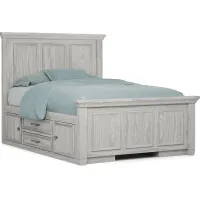 Kids Canyon Lake Ash Gray 3 Pc Full Panel Bed with 2 Storage Side Rails