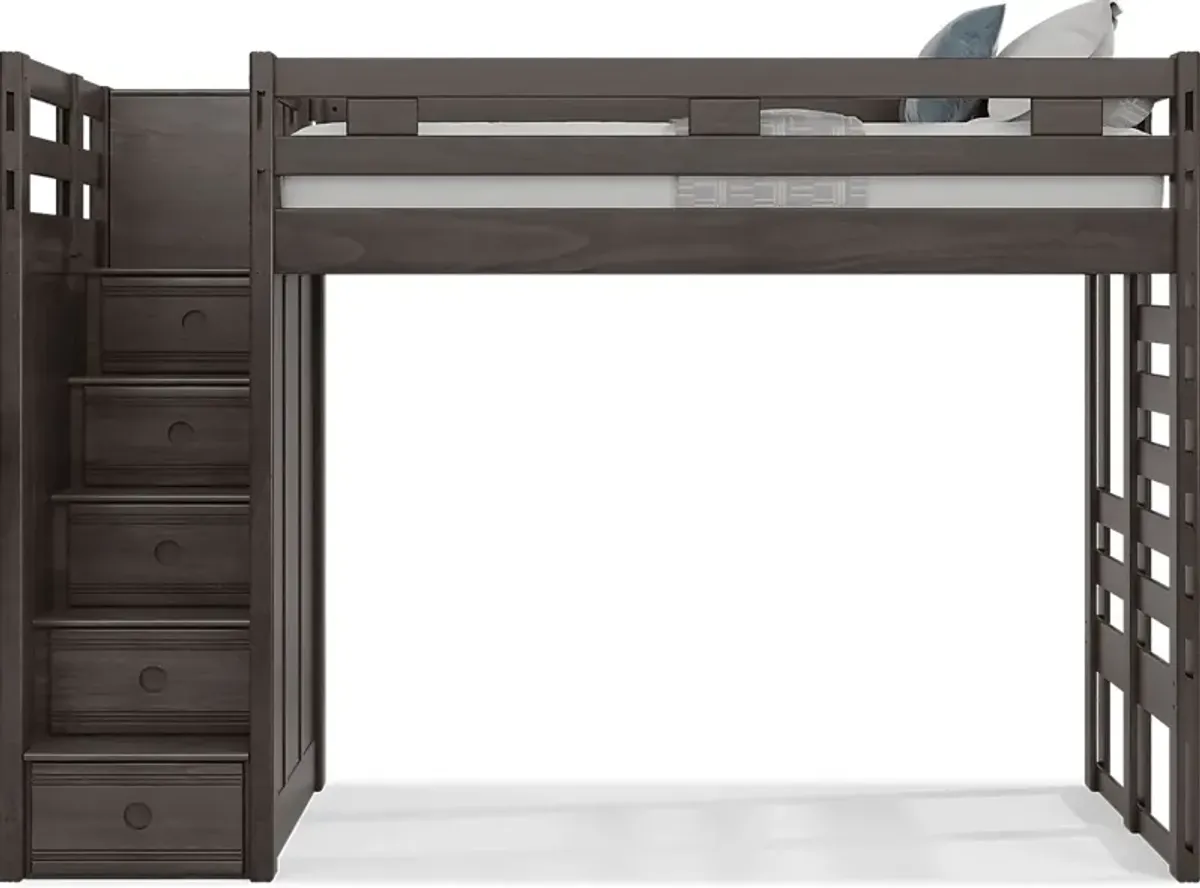 Kids Creekside 2.0 Charcoal Twin Step Loft