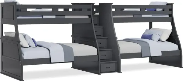 Kids Hilton Head Graphite Twin/Full Double Step Bunk
