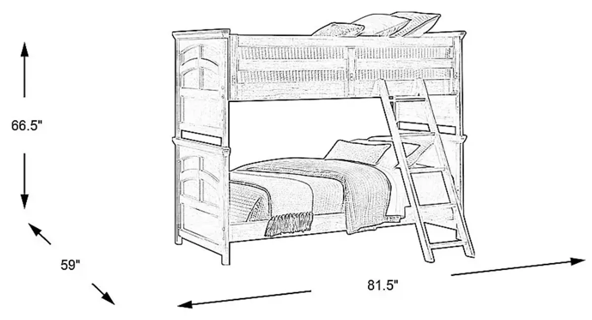 Kids Santa Cruz Gray Full/Full Bunk Bed