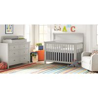 Kids Starry Dreams Gray 5 Pc Nursery with Toddler & Conversion Rails