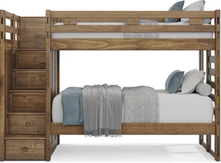Kids Creekside 2.0 Chestnut Twin/Twin Step Bunk Bed