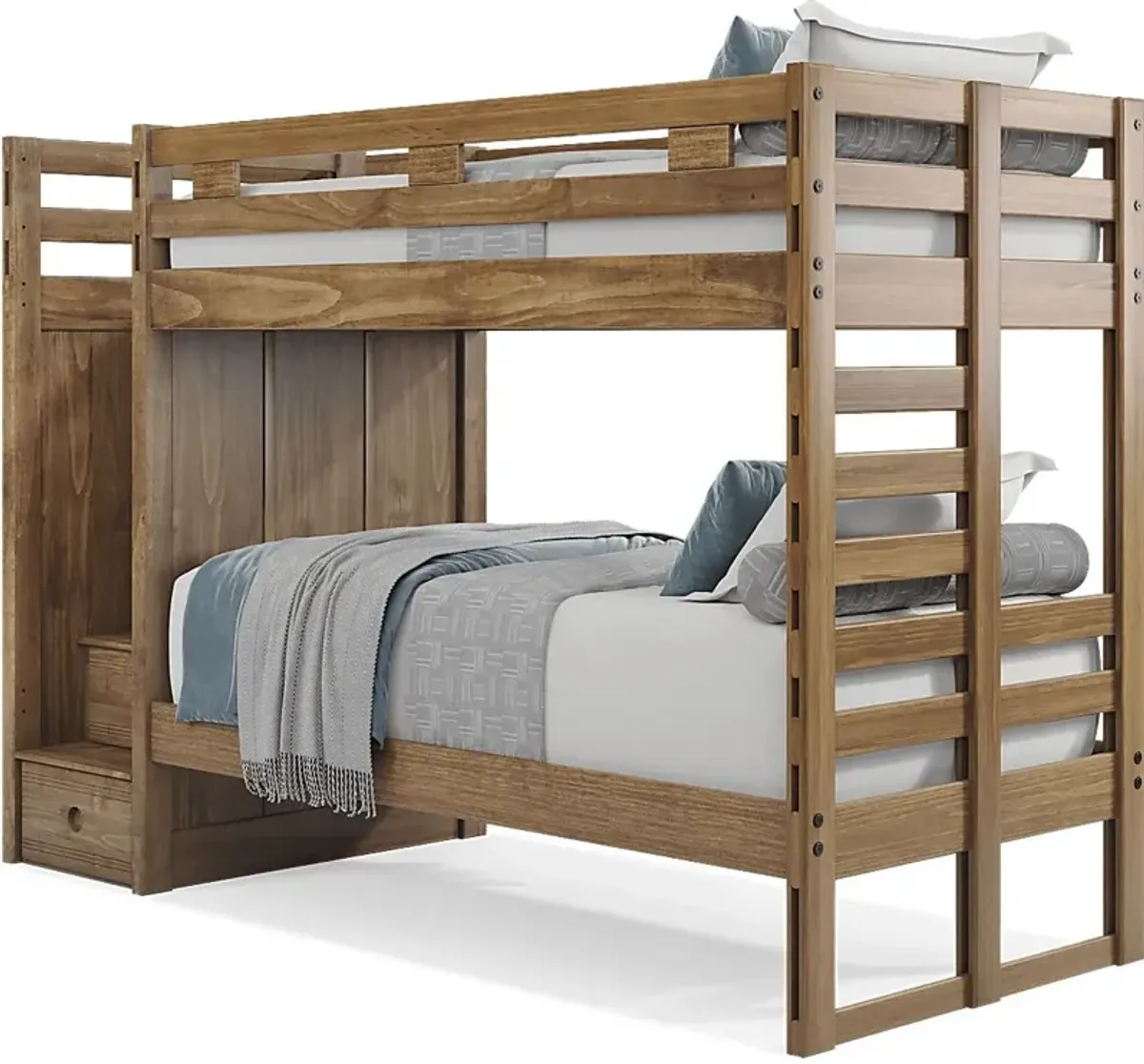 Kids Creekside 2.0 Chestnut Twin/Twin Step Bunk Bed