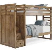 Kids Creekside 2.0 Chestnut Twin/Twin Step Bunk Bed