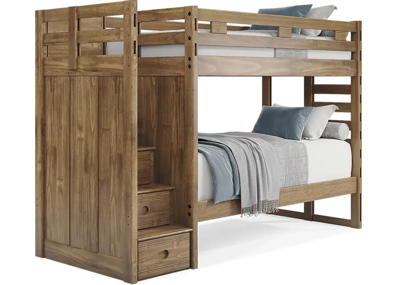 Kids Creekside 2.0 Chestnut Twin/Twin Step Bunk Bed