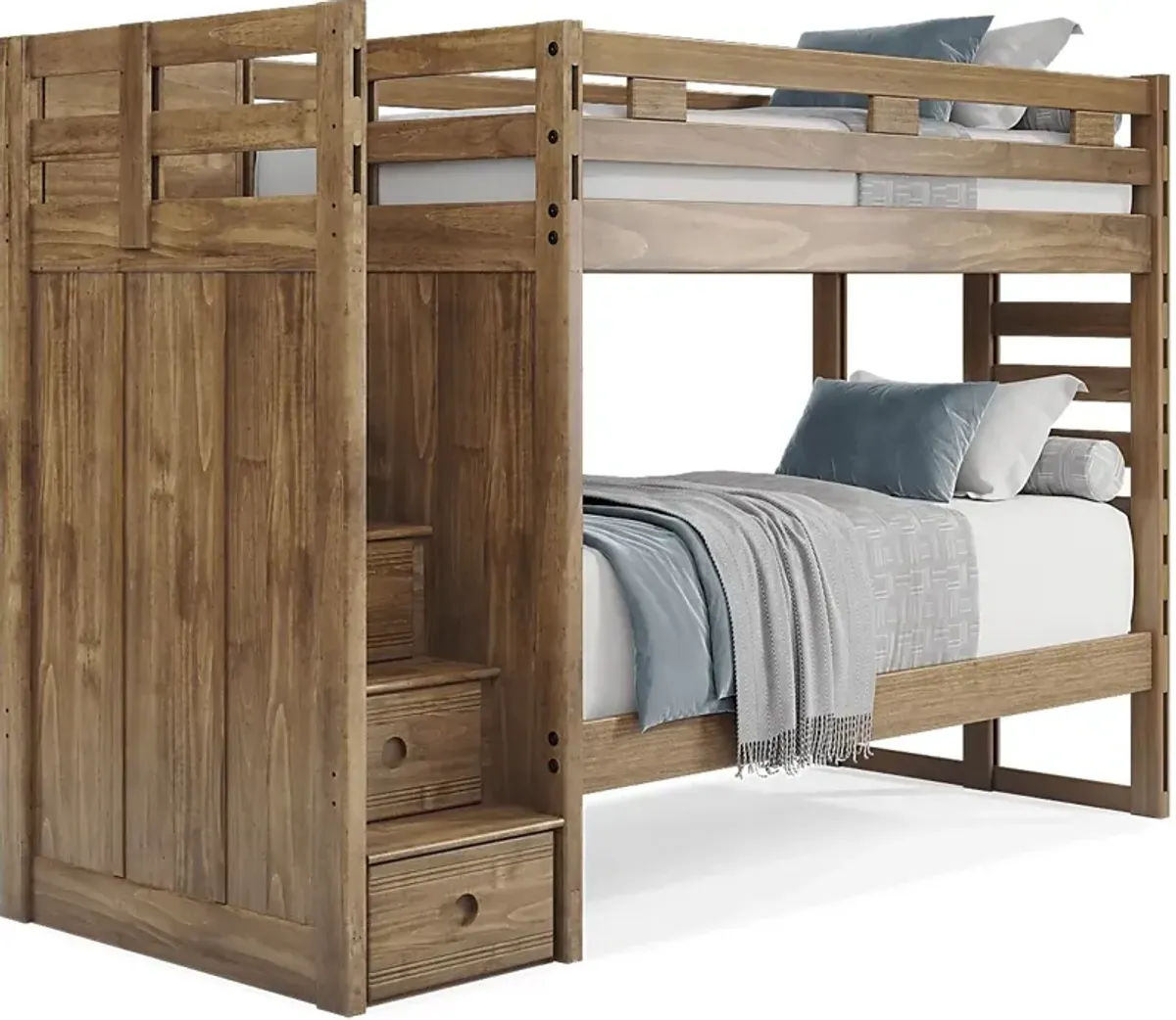 Kids Creekside 2.0 Chestnut Twin/Twin Step Bunk Bed