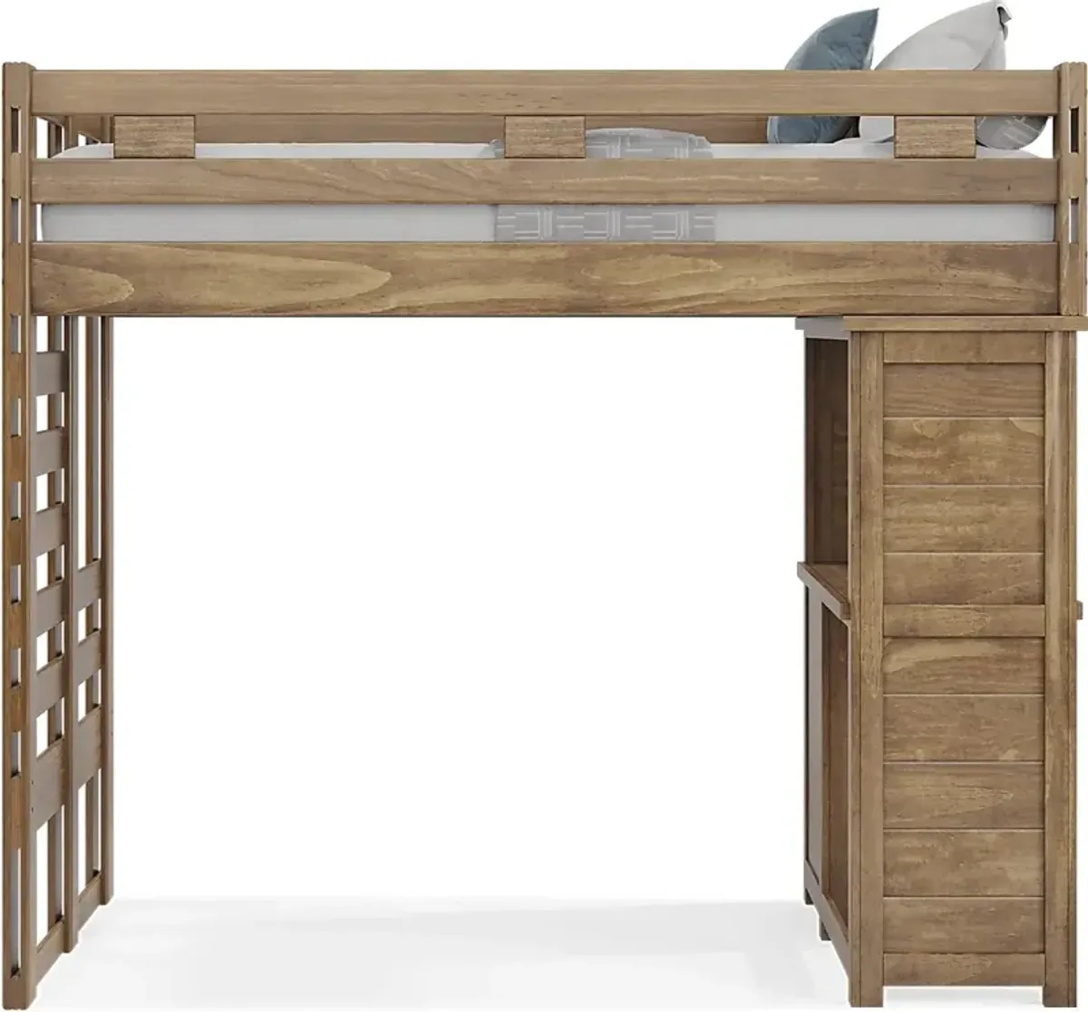 Kids Creekside 2.0 Chestnut Twin Loft with Loft Desk