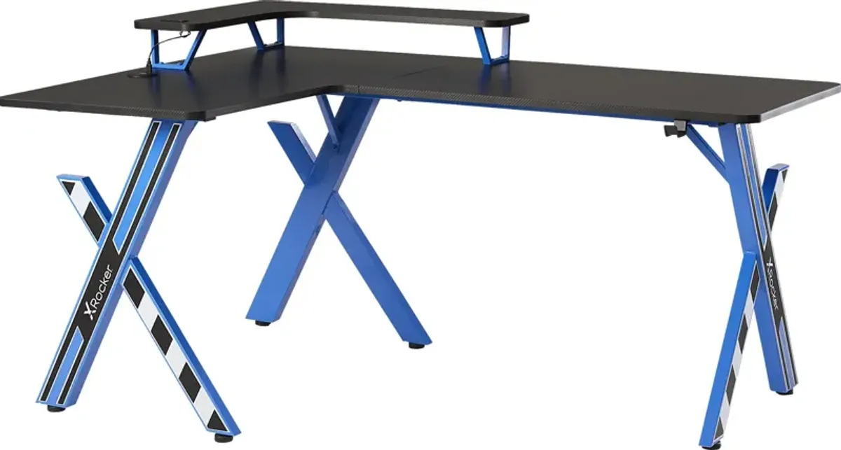 Kids Sound Trek Blue L-Shaped Gaming Desk