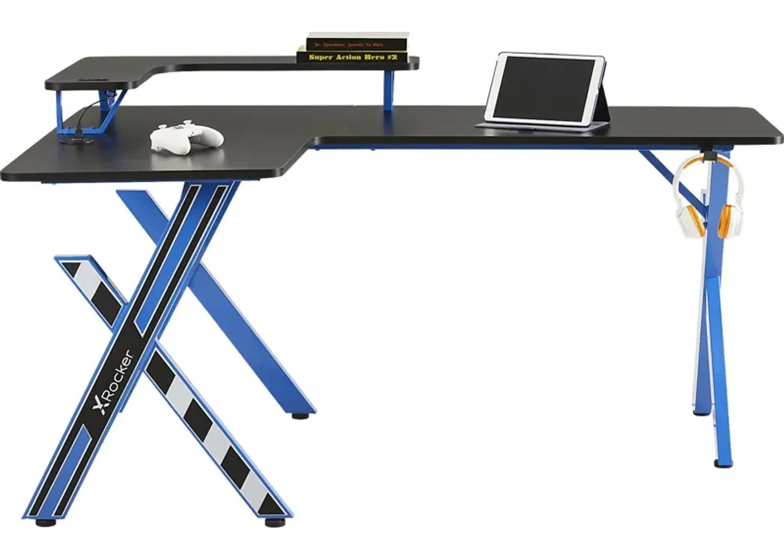 Kids Sound Trek Blue L-Shaped Gaming Desk