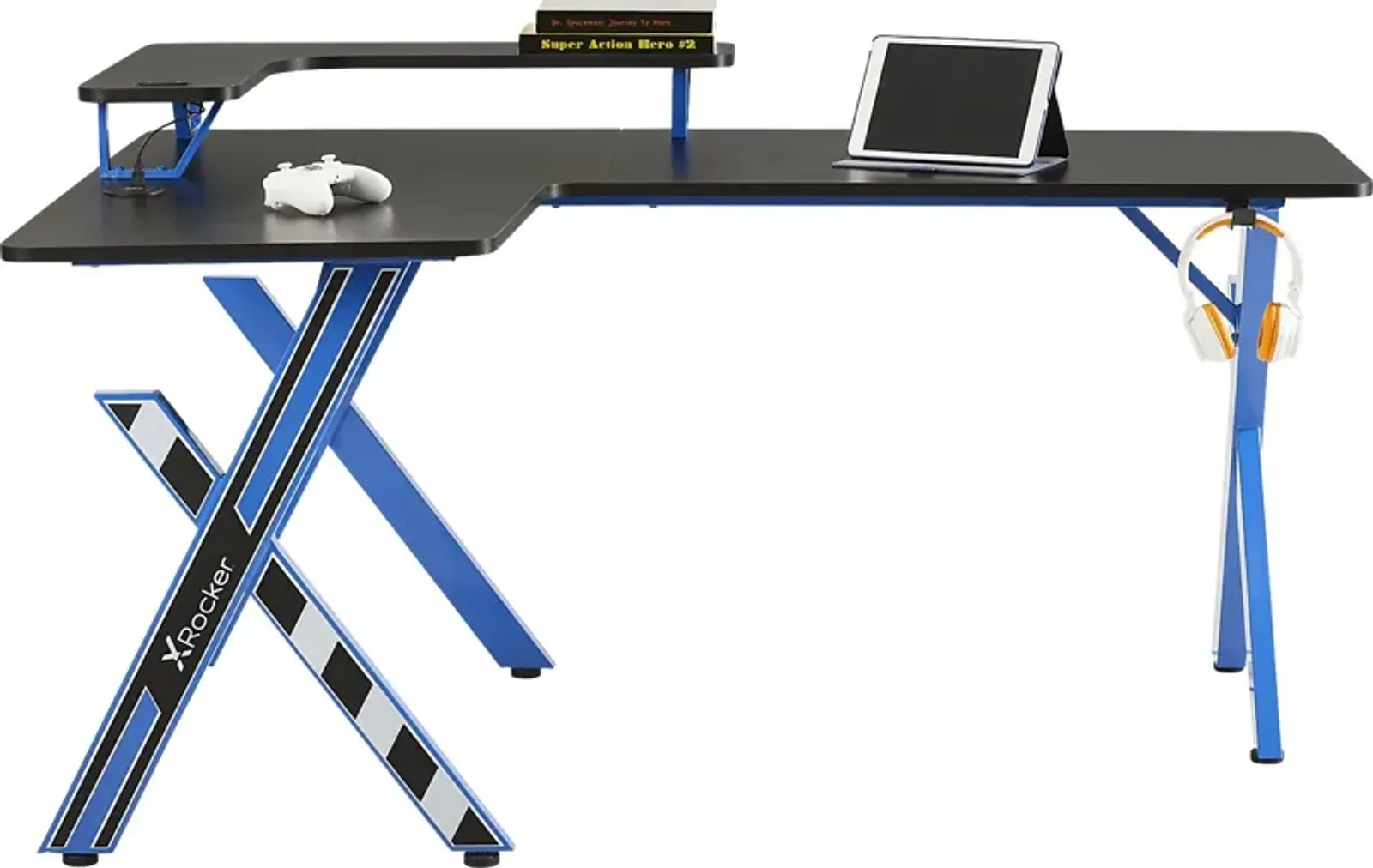 Kids Sound Trek Blue L-Shaped Gaming Desk