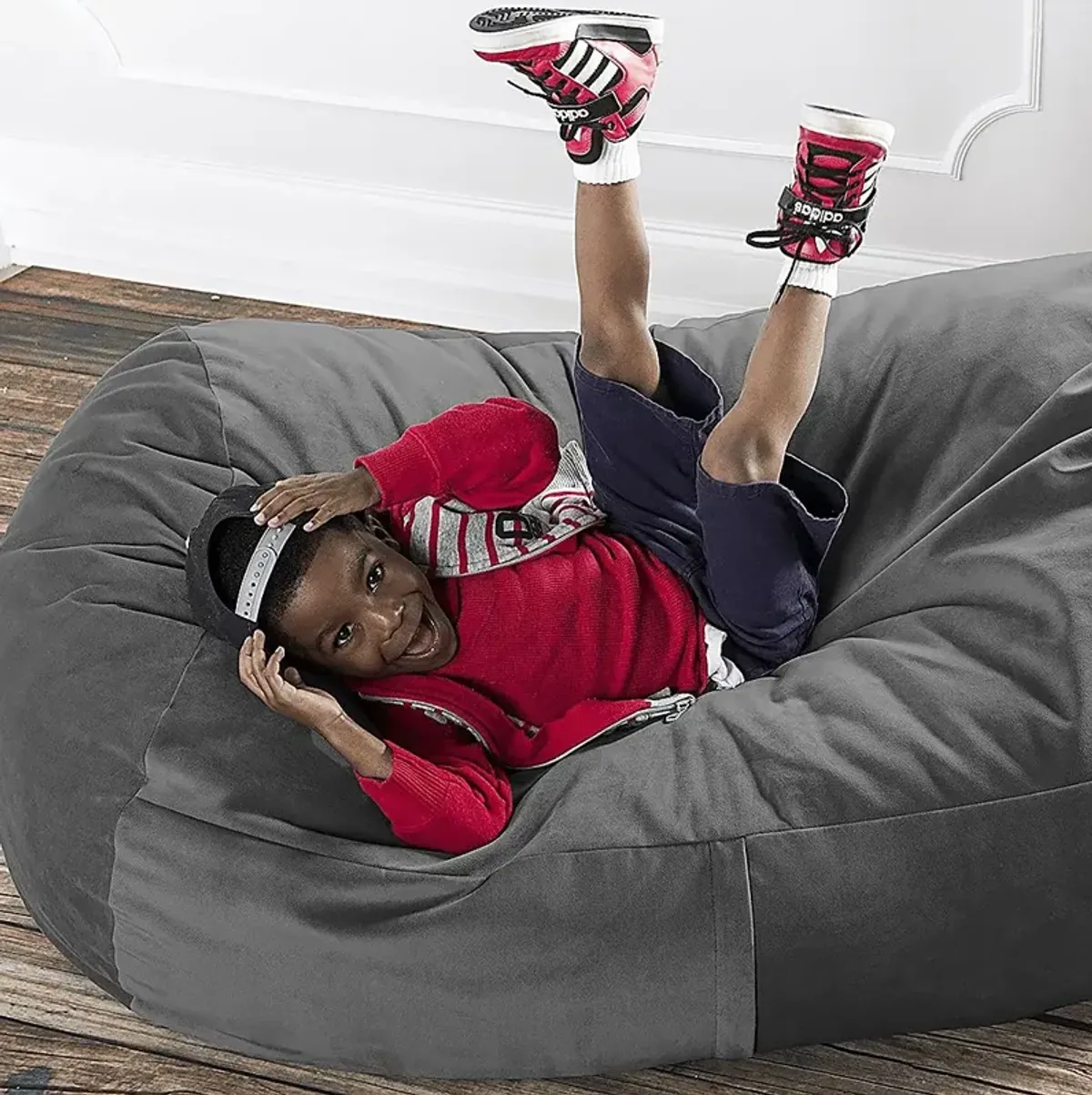 Kids Bexley Charcoal Bean Bag Chair