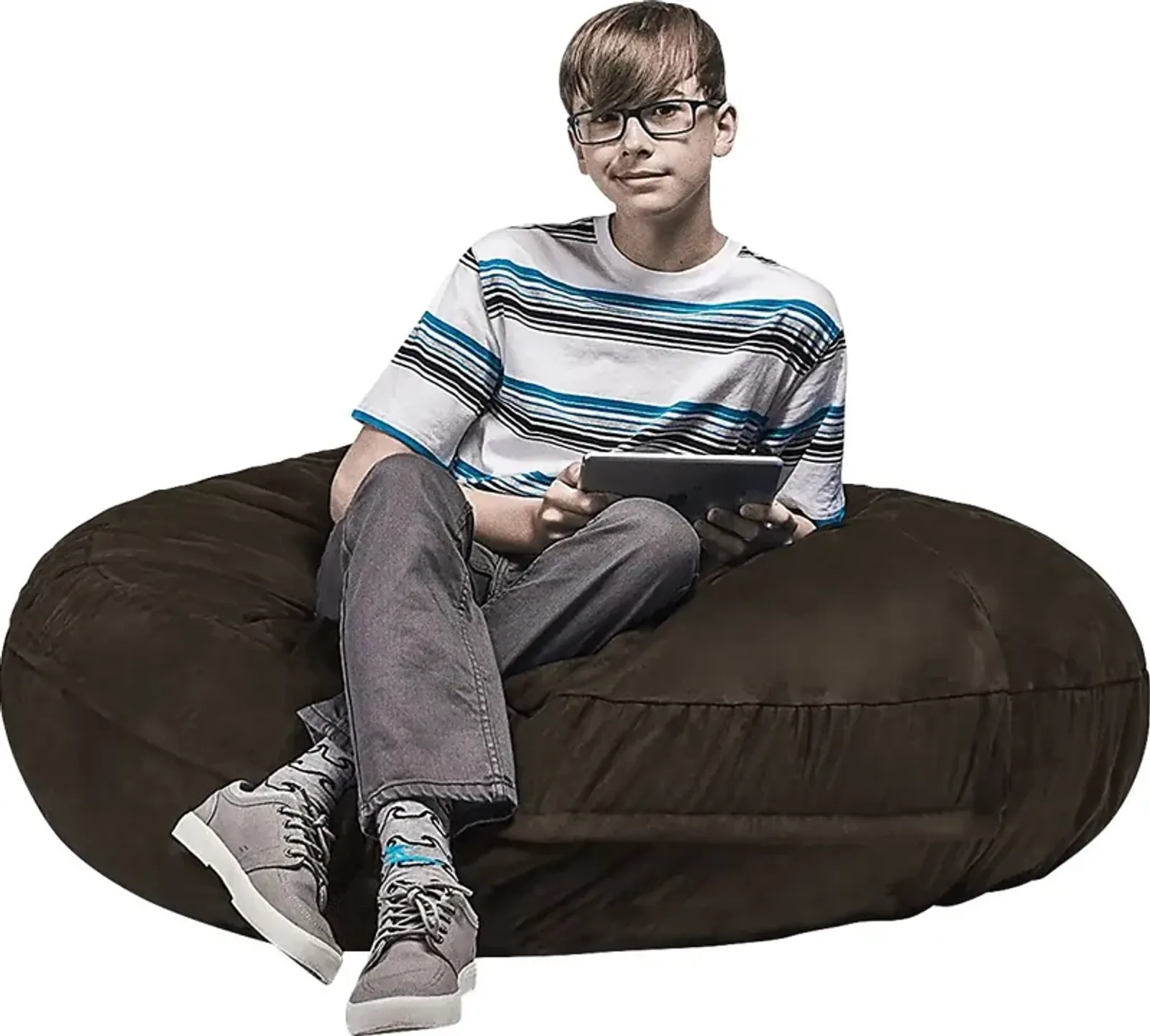 Kids Calix Brown Bean Bag Chair