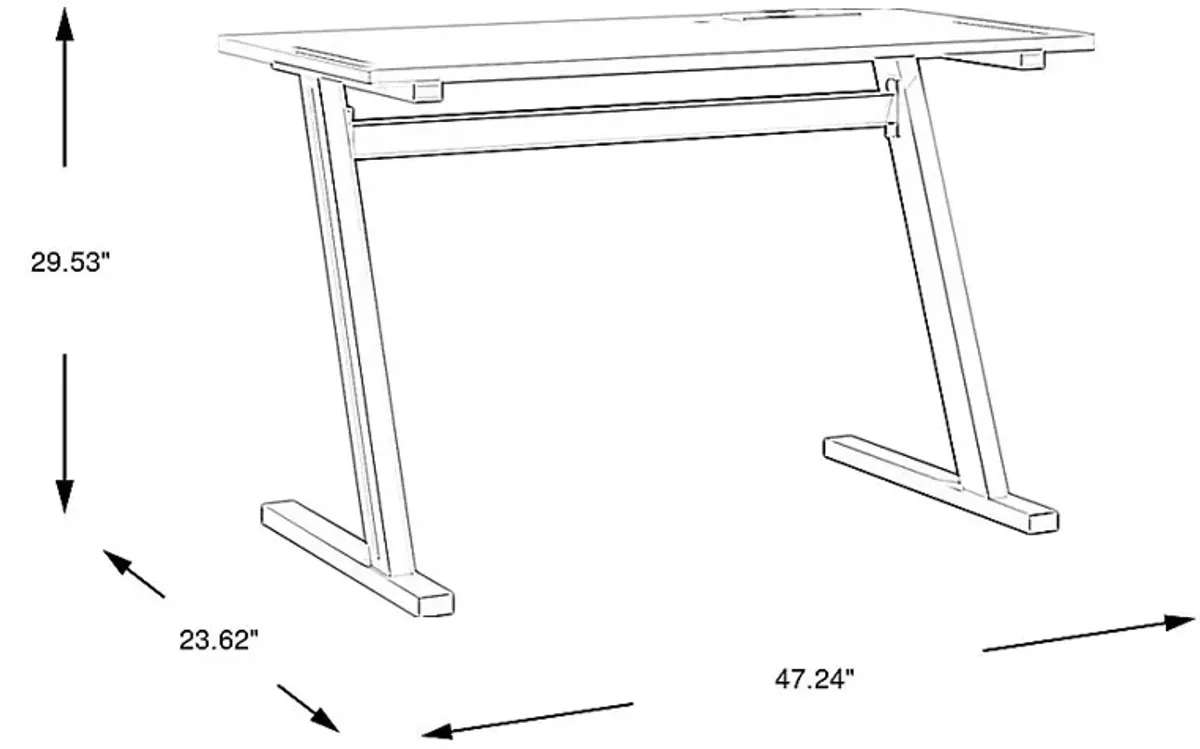 Kids Carbon Optix White Computer Desk with LED Lights