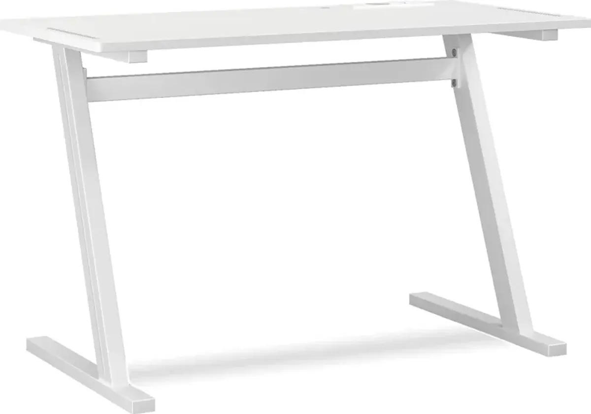 Kids Carbon Optix White Computer Desk with LED Lights