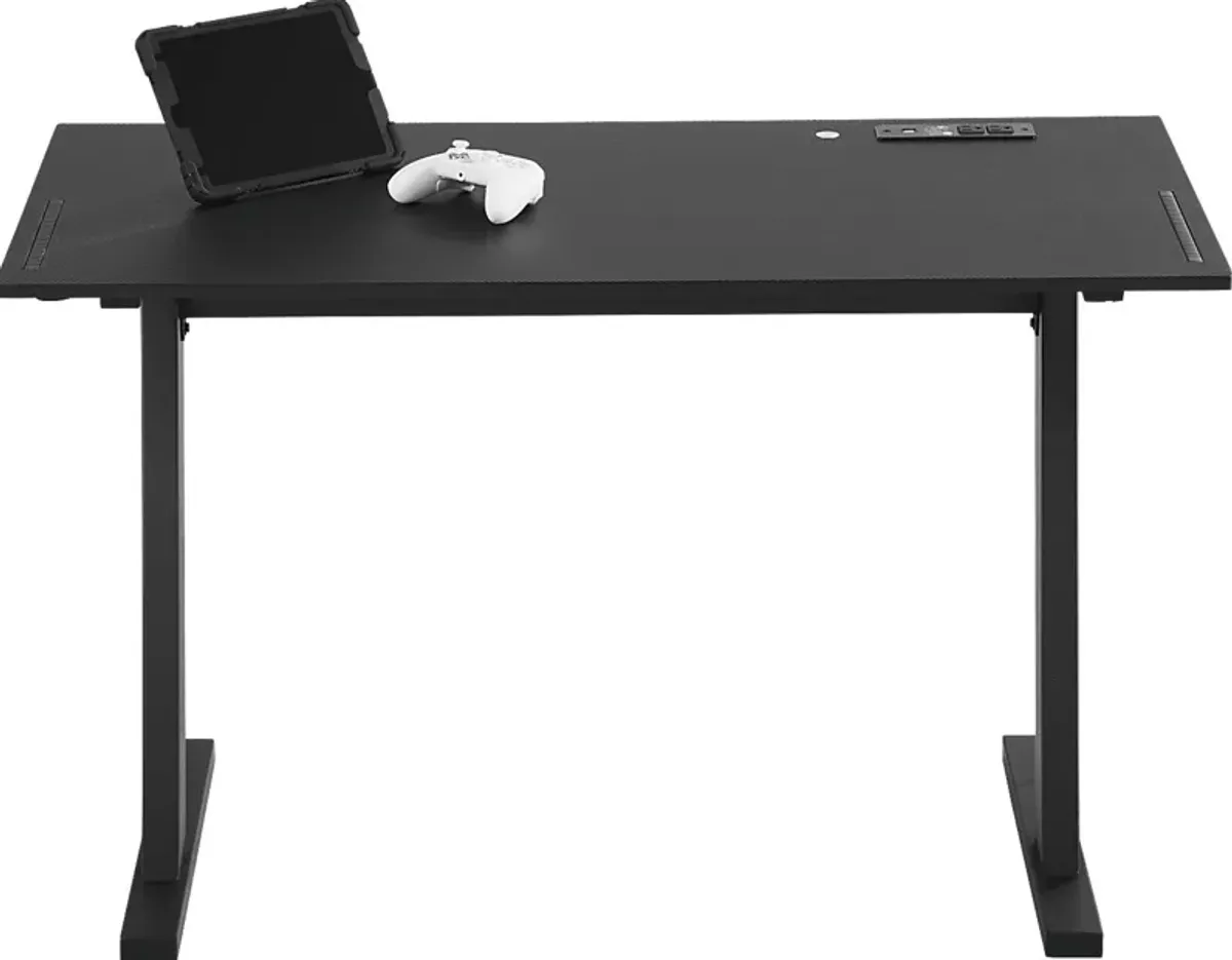 Kids Carbon Optix Black Computer Desk with LED Lights