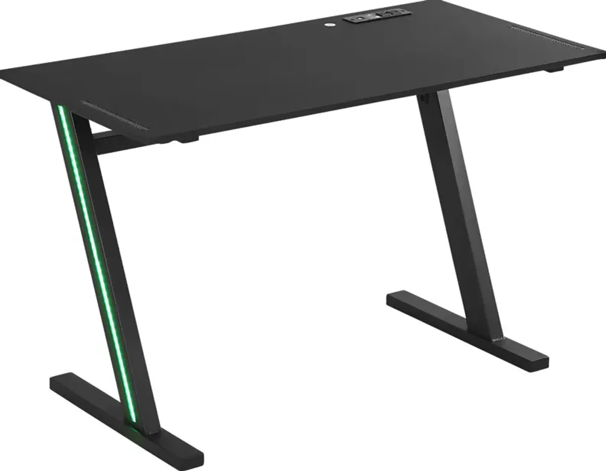 Kids Carbon Optix Black Computer Desk with LED Lights