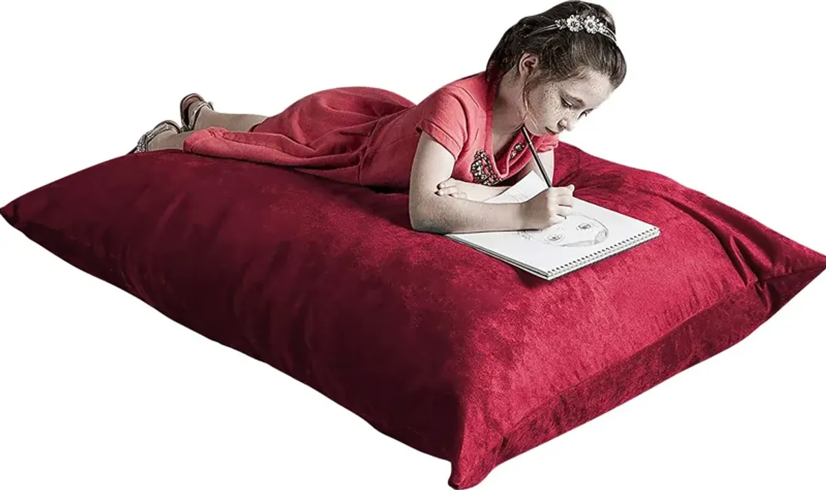 Kids Kiri Red Small Bean Bag Chair and Floor Pillow