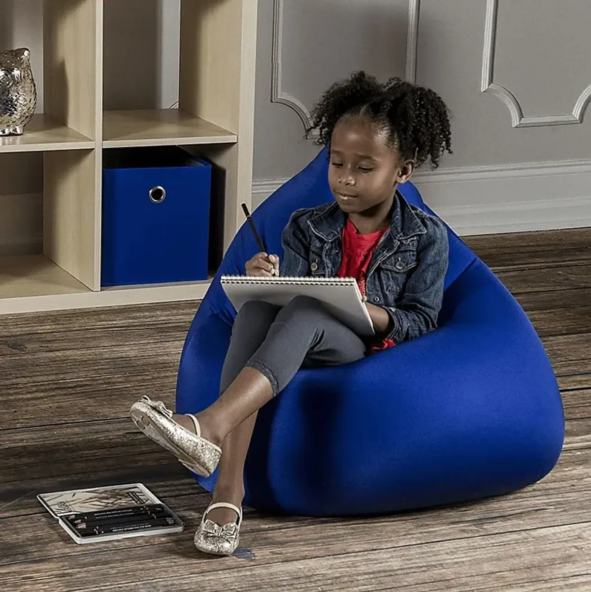 Kids Cloud Nest Small Blue Bean Bag Chair