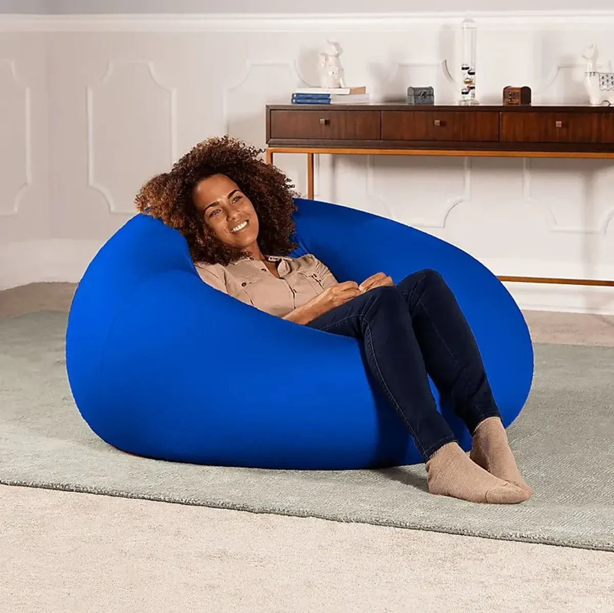 Kids Cloud Nest Large Blue Bean Bag Chair