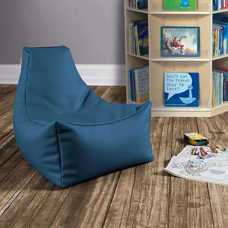 Kids Wilfy Blue Small Bean Bag Chair