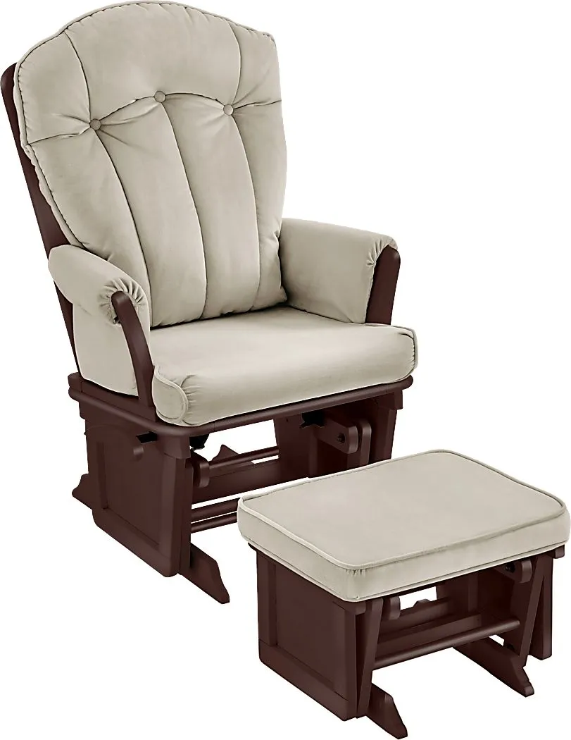 Baby Cache Vanya Beige Glider and Ottoman by Rooms To Go Furniture