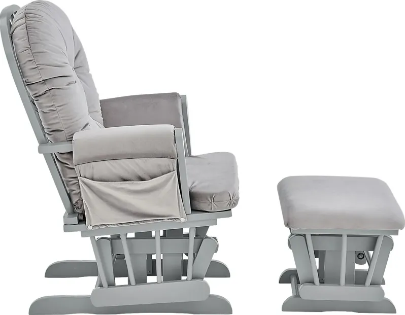 Baby Cache Coletta Light Gray Glider and Ottoman