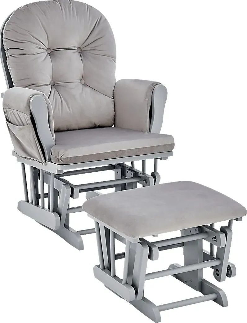 Baby Cache Coletta Light Gray Glider and Ottoman