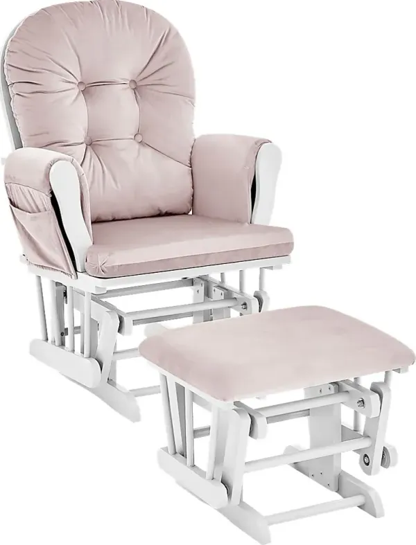 Nursery Coletta Pink Glider and Ottoman
