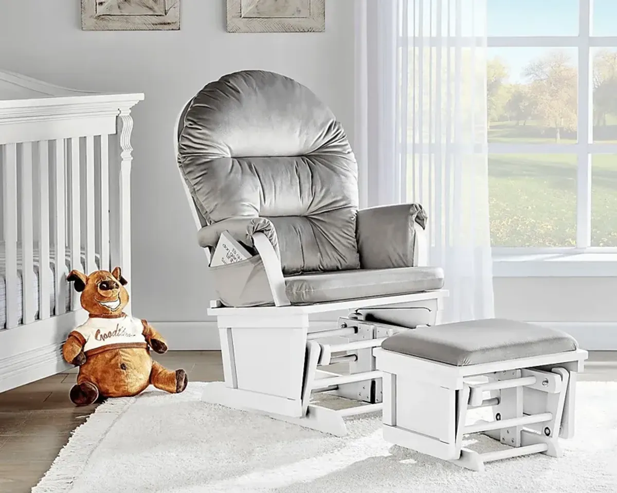 Nursery Faolan Light Gray Glider and Ottoman