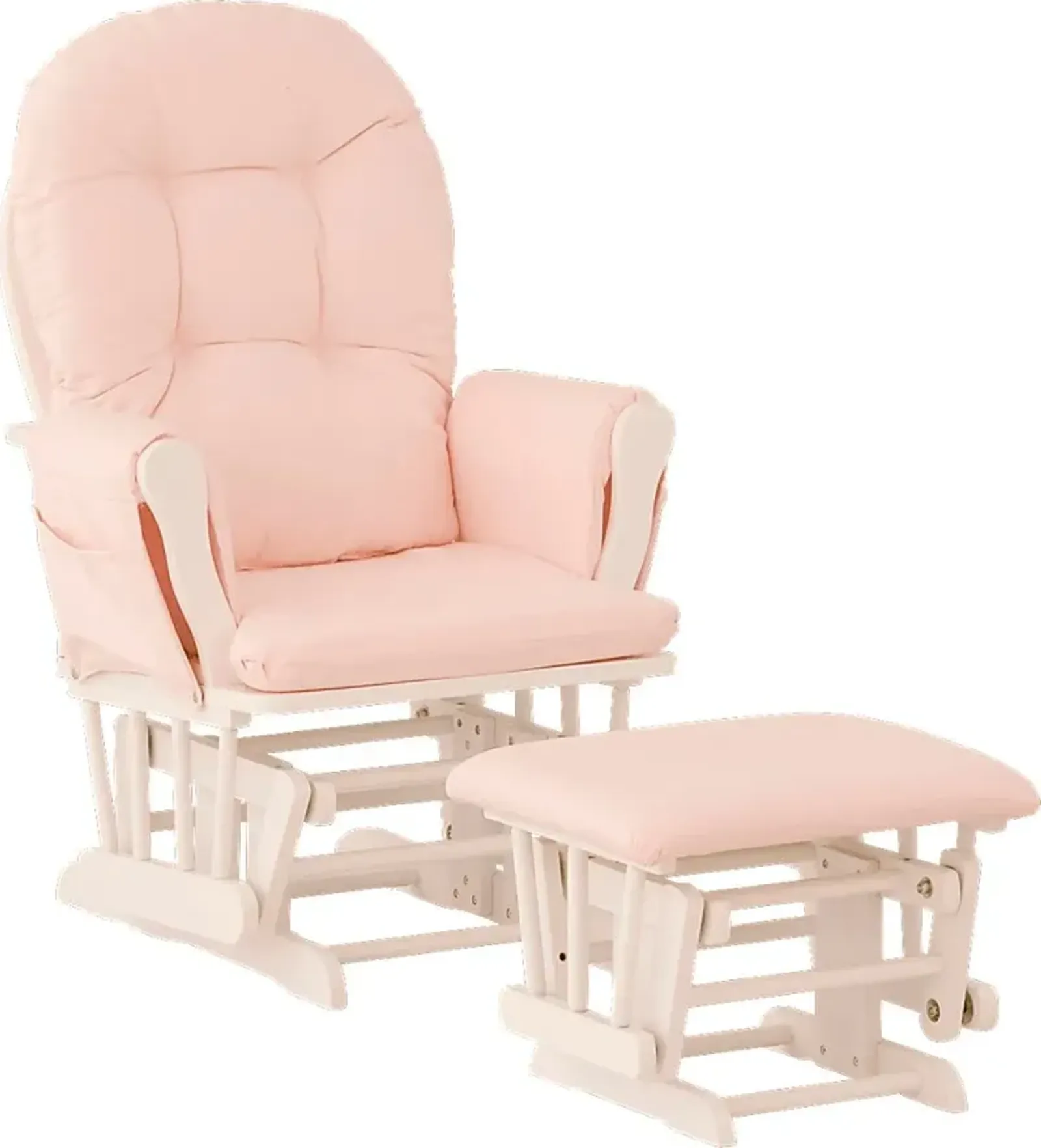 Nursery Stork Craft Hoop Glider & Ottoman - White/Pink