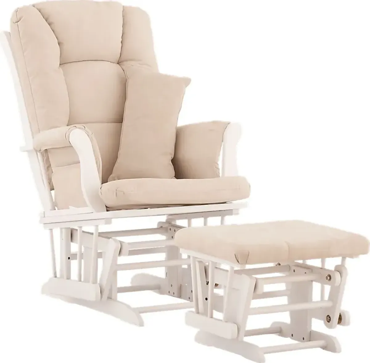 Nursery Stork Craft Tuscany Glider and Ottoman - White/Beige