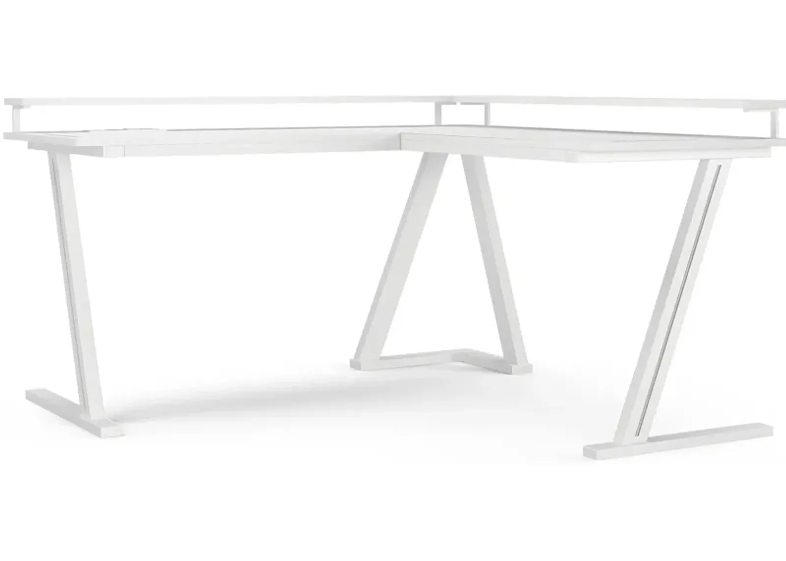 Kids Carbon Optix White L-Shaped Computer Desk with LED Lights